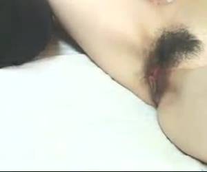 Dildo in harig poesje