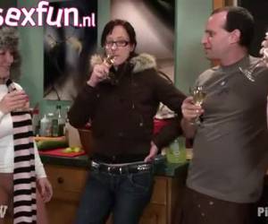 Plas sex in de sneeuw